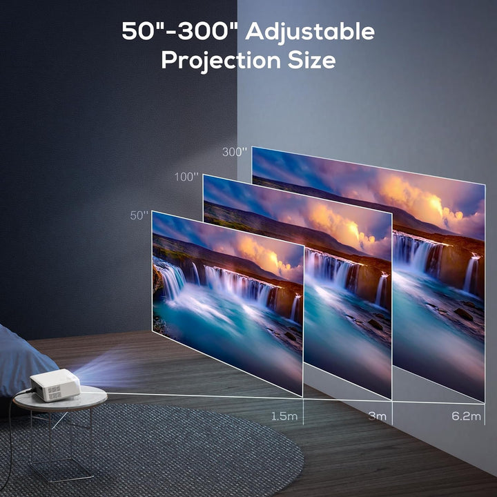 Beamer, Full HD 1080P 20000 Lumen Beamer 5G WiFi Bluetooth AKIYO Beamer 4K Unterstützung, Heimkino V