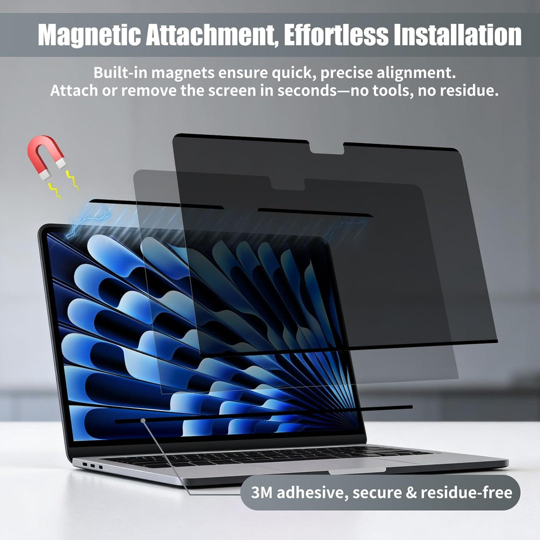 Magnetischer Blickschutzfilter für MacBook Air 13,6 Zoll M5/M4/M3/M2 (2026/2025/2024/2022), Abnehmba