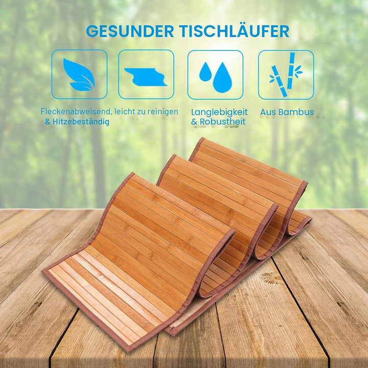 Bambus Tischsets und Tischläufer für Esstisch, Tischläufer 30*274cm lang, Bauernhaus Stil Küche Tisc
