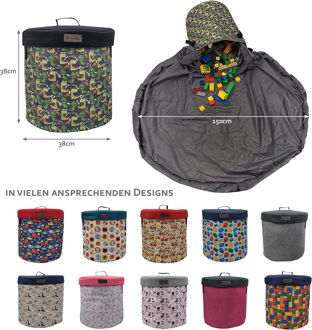 BAMBINIWELT Kinder Aufräumsack Spieldecke Spielzeug-Tasche Aufbewahrung-Beutel Spielzeugaufbewahrung