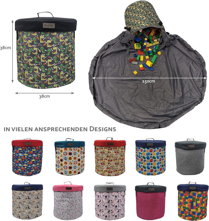 BAMBINIWELT Kinder Aufräumsack Spieldecke Spielzeug-Tasche Aufbewahrung-Beutel Spielzeugaufbewahrung