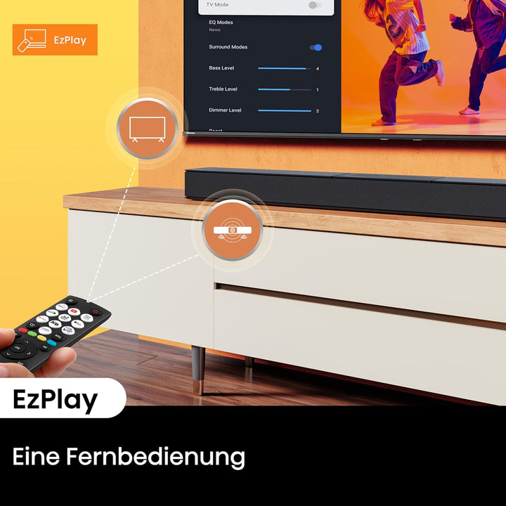 Hisense HS2000 2.1 Kanal Soundbar mit integriertem Subwoofer, 240W, Dolby Audio, Bluetooth, HDMI ARC