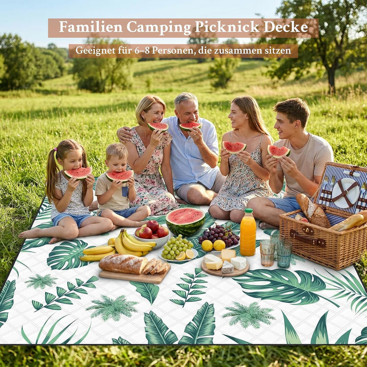 TXBOBECO Picknickdecke 200x200cm XXL, Stranddecke Wasserdicht Sandfrei, Outdoor Camping Decke mit Tr