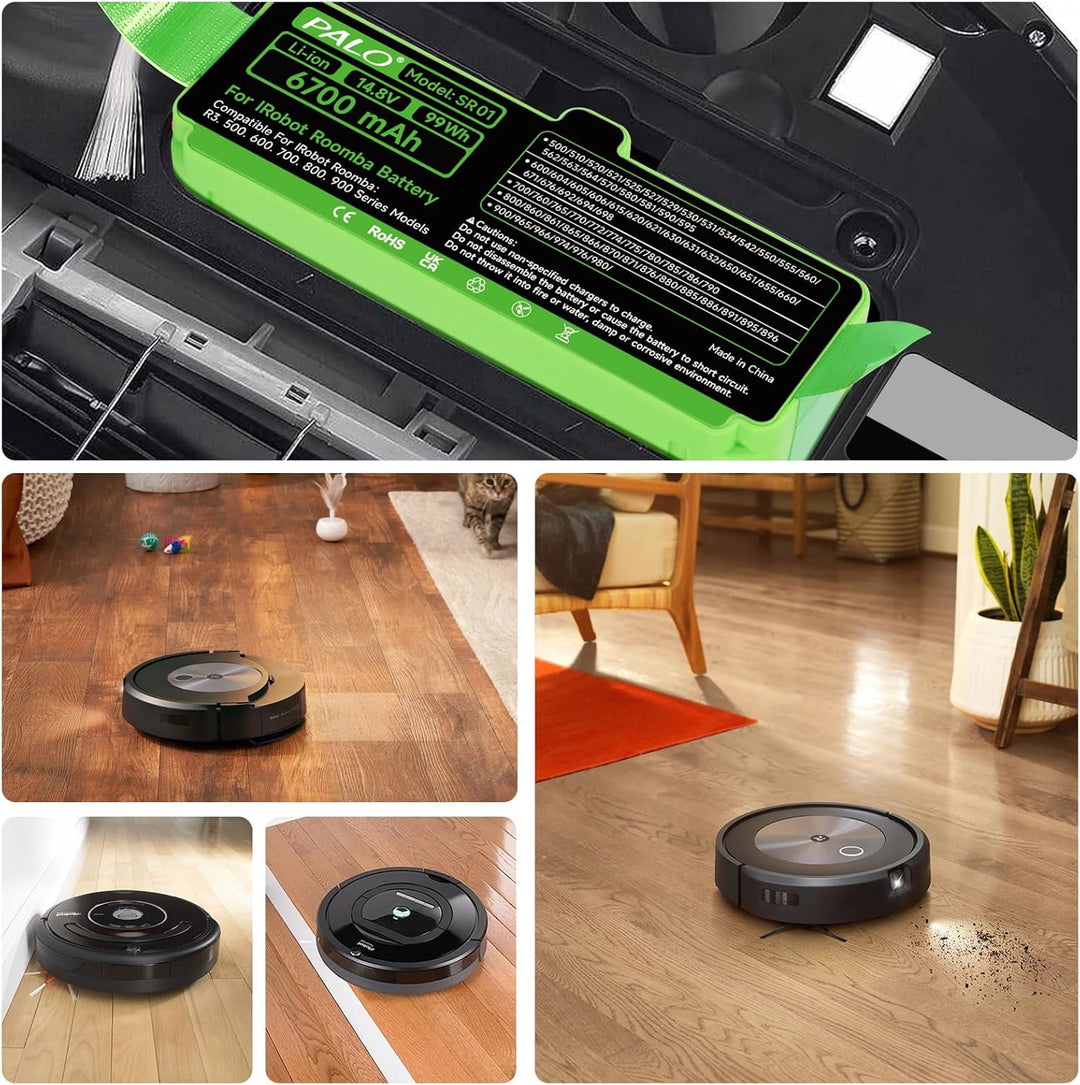 6700mAh Akku für IRobot Roomba 900/800/700/600/500 Series - Lithium Akku Kompatibel Roomba 980 960 9