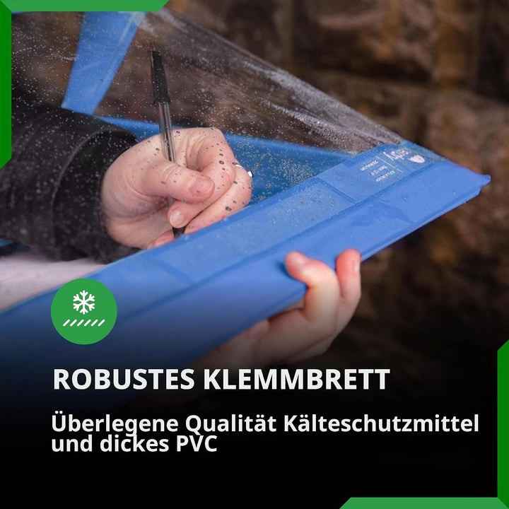 Paperdry Blau Wasserfestes Klemmbrett A4 Hochformat, Hochwertiges PVC, 18 Monate Garantie, Klemmbret