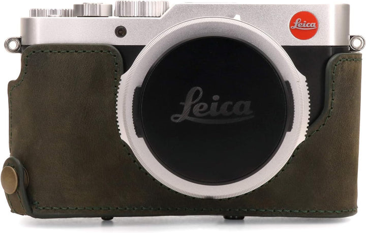 MegaGear MG1698 Ever Ready Kameratasche aus echtem Leder, kompatibel mit Leica D-Lux 7, Khaki Green