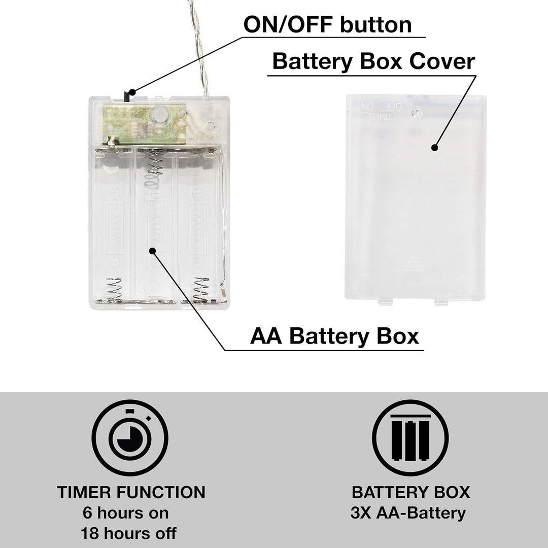 CozyHome Foto Lichterkette Fotoclips - 30 LED mit Klammern & 5m Timer Batterie I Fotolichterketten F