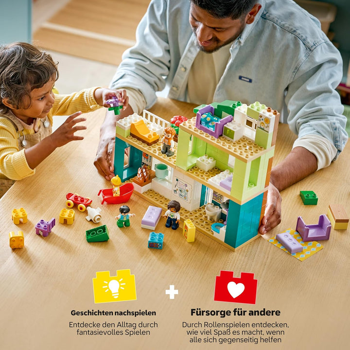 LEGO DUPLO 3-in-1 Modernes Familienhaus mit Figuren - Kleinkinder Lernspielzeug für Feinmotorik - Mo