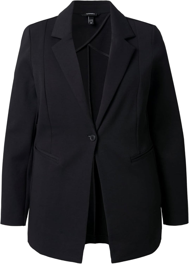 Ulla Popken Damen Jersey Blazer 46-48 Schwarz, 46-48 Schwarz