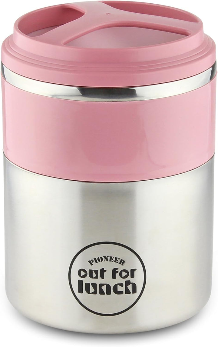 Pioneer Thermo-Speisebehälter 1,5 L Edelstahl Doppelwandig 2-in-1 mit Extra Breiten Öffnung, Isolier