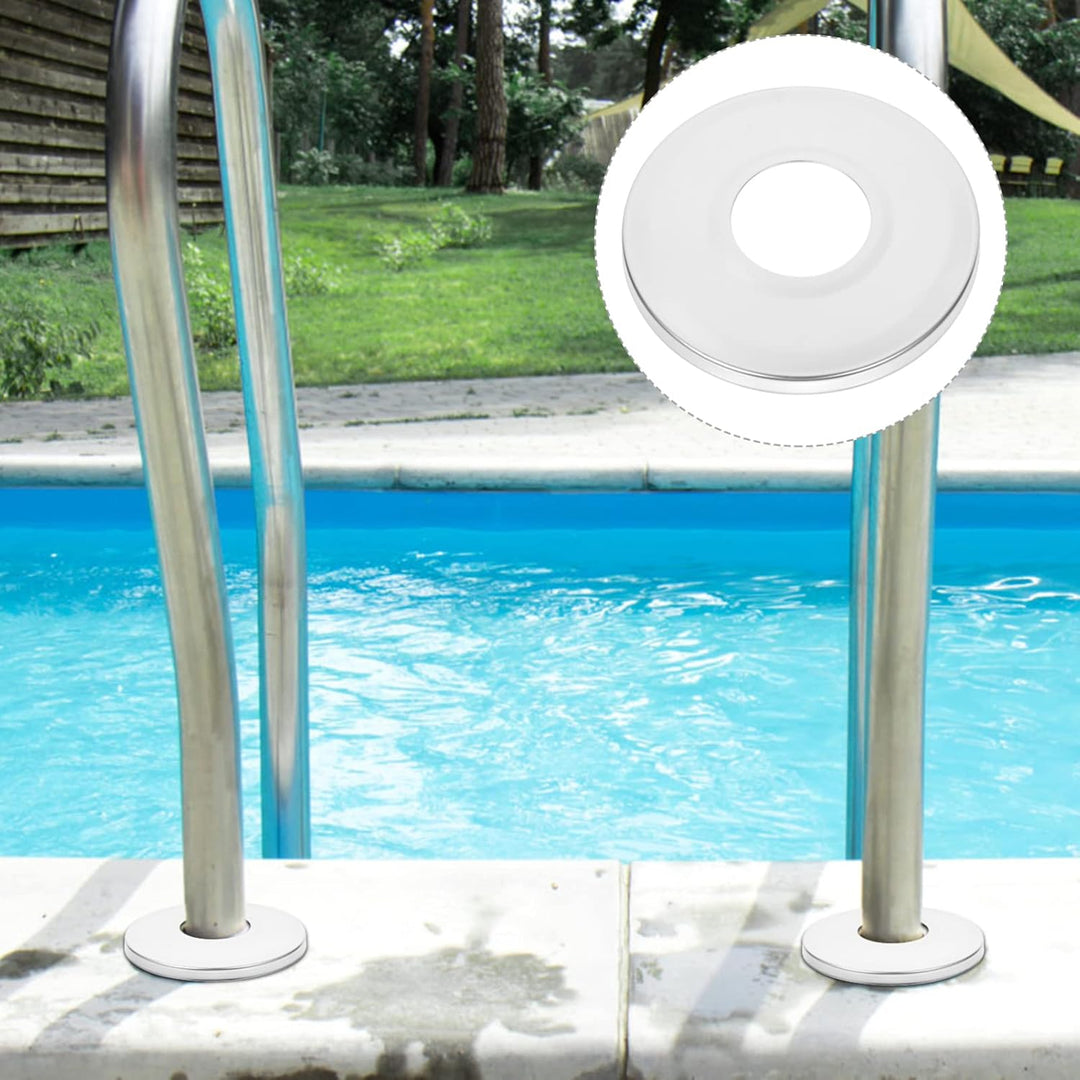 Housoutil 2 Stück Edelstahl- Abdeckplatte Poolleiter- Zubehör, Poolleiter- Rosetten- Platte, Pool- H