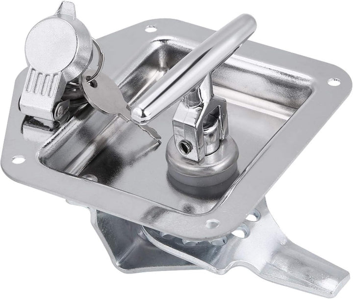 T-Form-Schloss, Edelstahl-Klapp-T-Form-Griffschloss Werkzeugkasten Schlüssel-Kit für LKW-Anhänger fü