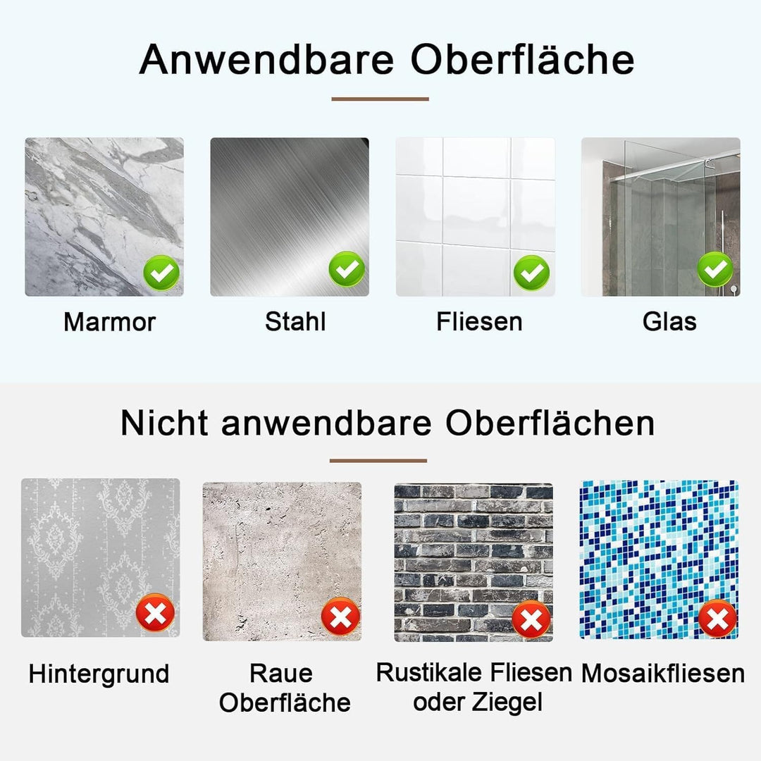 Selbstklebende Handtuchhalter, ohne Bohren, Edelstahl schwarz 40 cm, Bad- und Küchenhandtuchschiene,