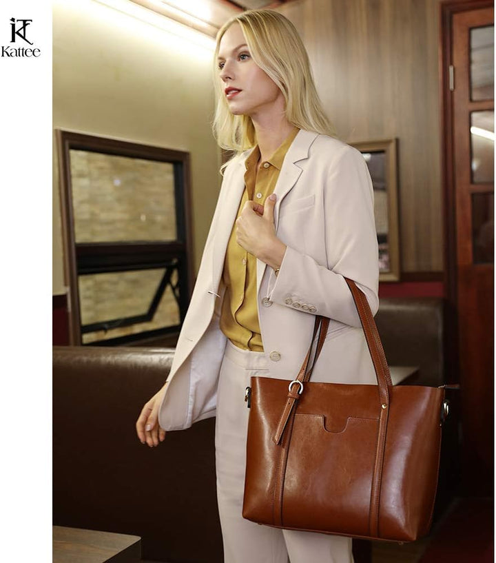Kattee Leder-Satchel-Geldbörsen und Handtaschen für Damen, Top-Griff-Schulter-Geldbörsen-Tote-Hobo-T