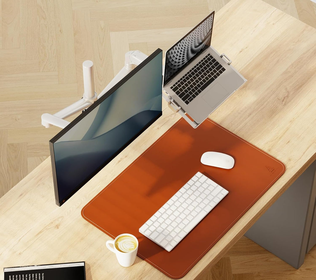 Alberenz® 2-in-1 Laptop- & Monitorhalterung mit Gasfeder, Verstellbarer Doppelarm-Ständer für 12-17"