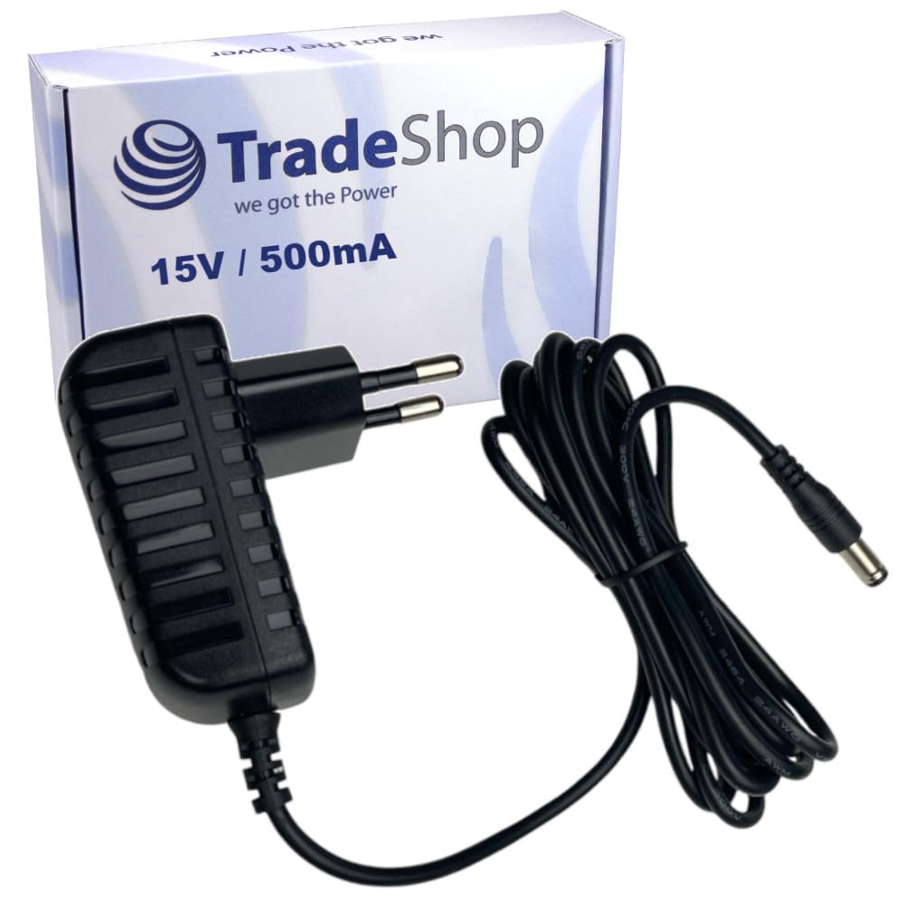 Trade-Shop 15V 0,5A Netzteil/Ladegerät/Ladekabel kompatibel mit Bosch EasyDrill 12 3603JB3000 1600A0
