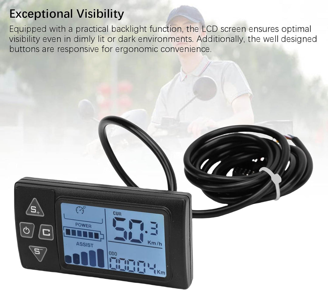 Sorandy S861 Elektrofahrrad-LCD-Display-Messgerät, E-Bike-Tachometer-Kilometerzähler mit SM-Anschlus