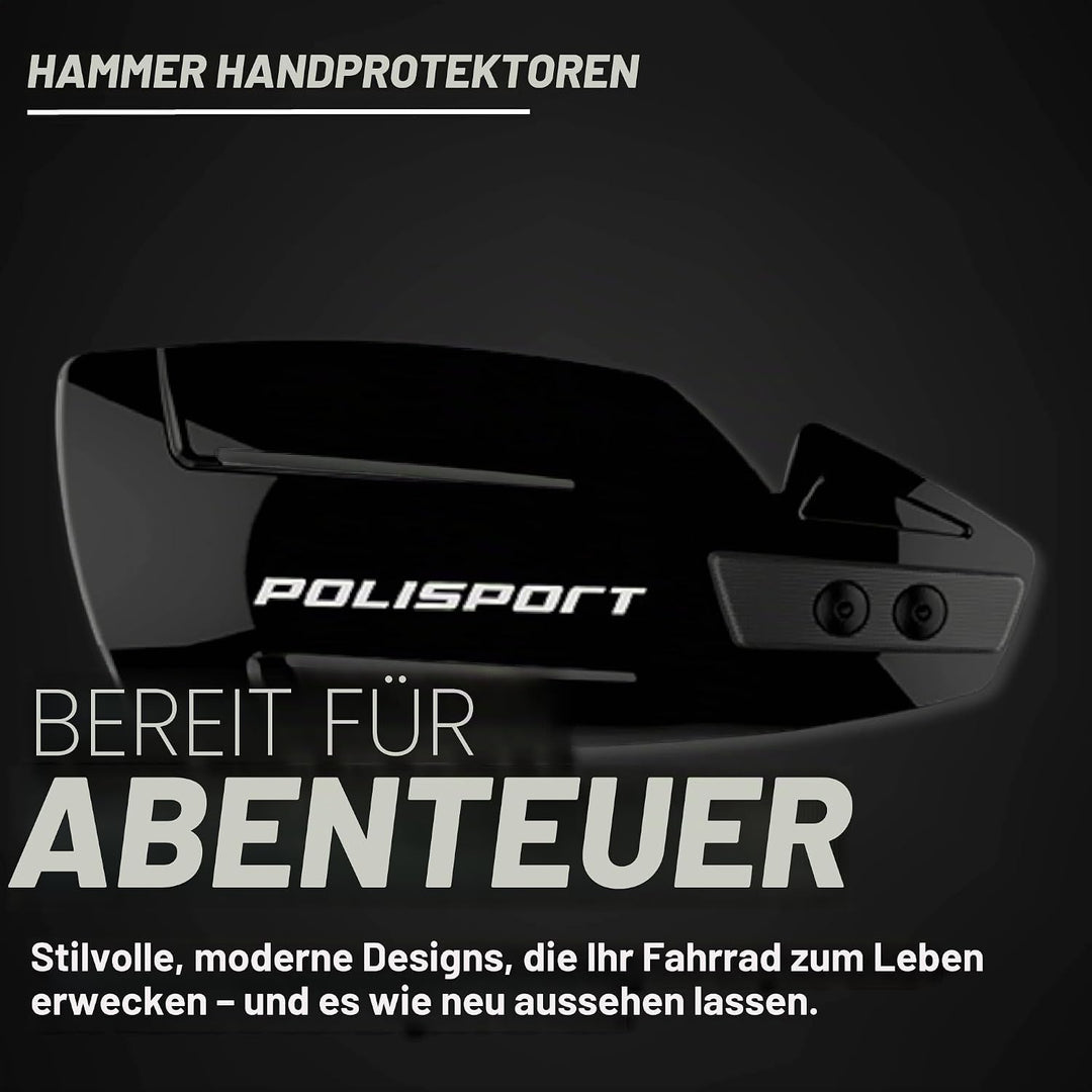 Polisport Hammer Handprotektoren Schwarz - Enduro und MX, Schwarz