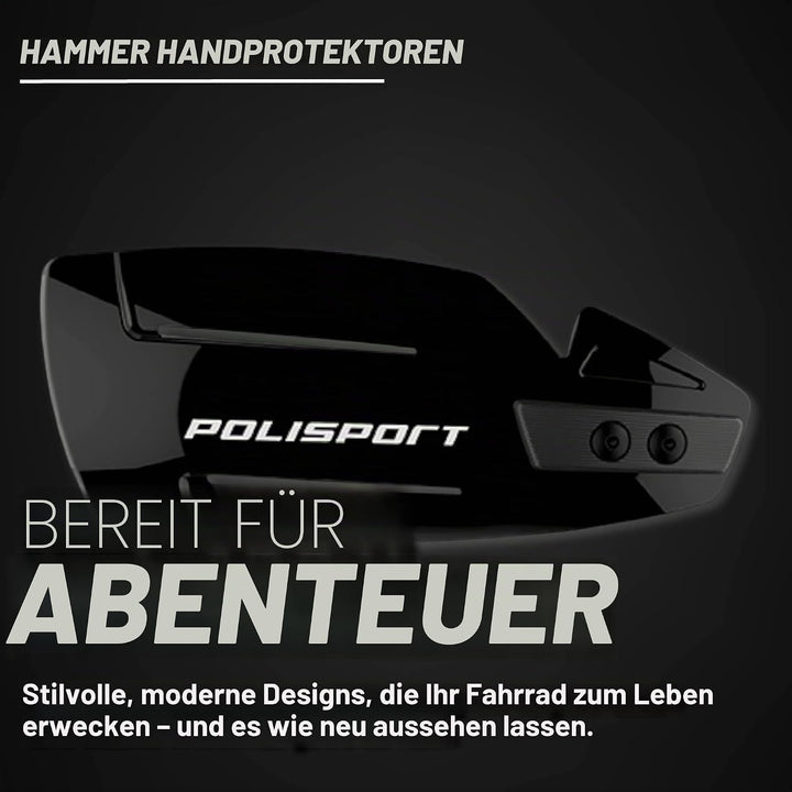 Polisport Hammer Handprotektoren Schwarz - Enduro und MX, Schwarz