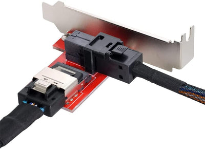 NFHK PCI-Express 4.0 Mini SAS SFF-8087 to SAS HD SFF-8643 PCBA Female Adapter with Bracket