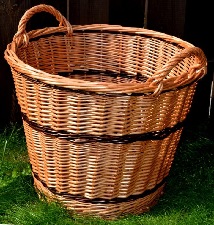 Kaminkorb in 4 Grössen WIKLER Holzkorb Kartoffelnkorb Korb Weide Kiepe Gartenkorb Erntekorb Rund (Du