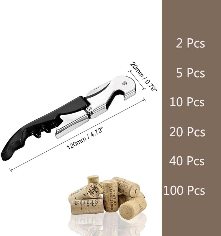 Kellnermesser, 3-in-1 Flaschenöffner, Korkenzieher Edelstahl, Weinöffner für Sommeliers, Kellner und