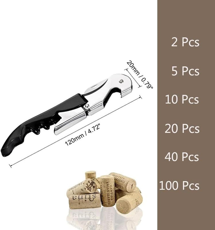 Kellnermesser, 3-in-1 Flaschenöffner, Korkenzieher Edelstahl, Weinöffner für Sommeliers, Kellner und
