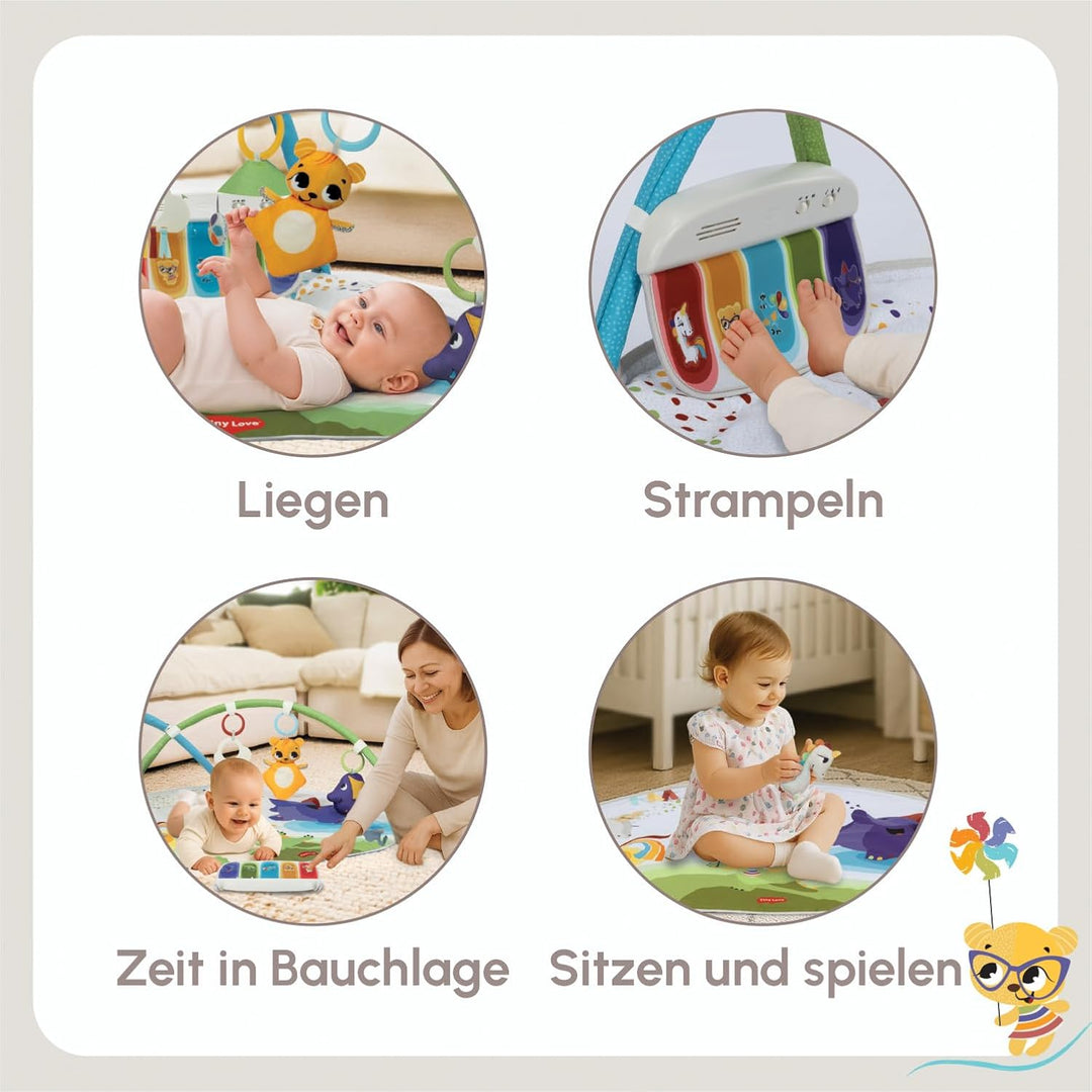 Tiny Love Developmental Gymini, Spielmatte Baby mit Musik, 0+ Monate, Spieldecke Baby, 20 Aktivitäte