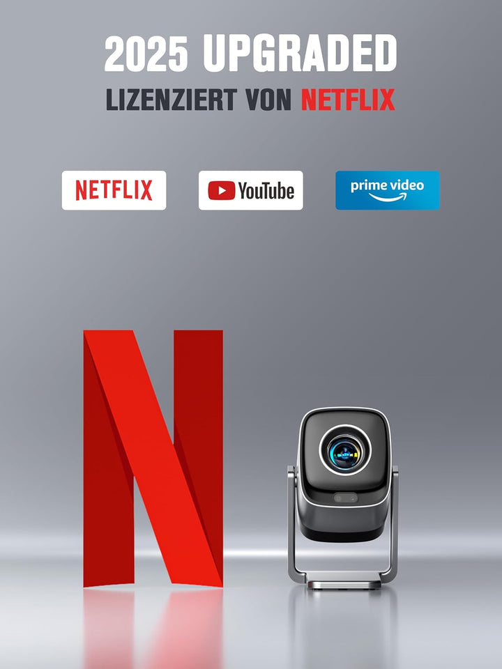 Smart Mini Beamer 4K Kompatibel mit Netflix & Dolby Audio, XuanPad 30000 Lumen Beamer mit TOF Autofo