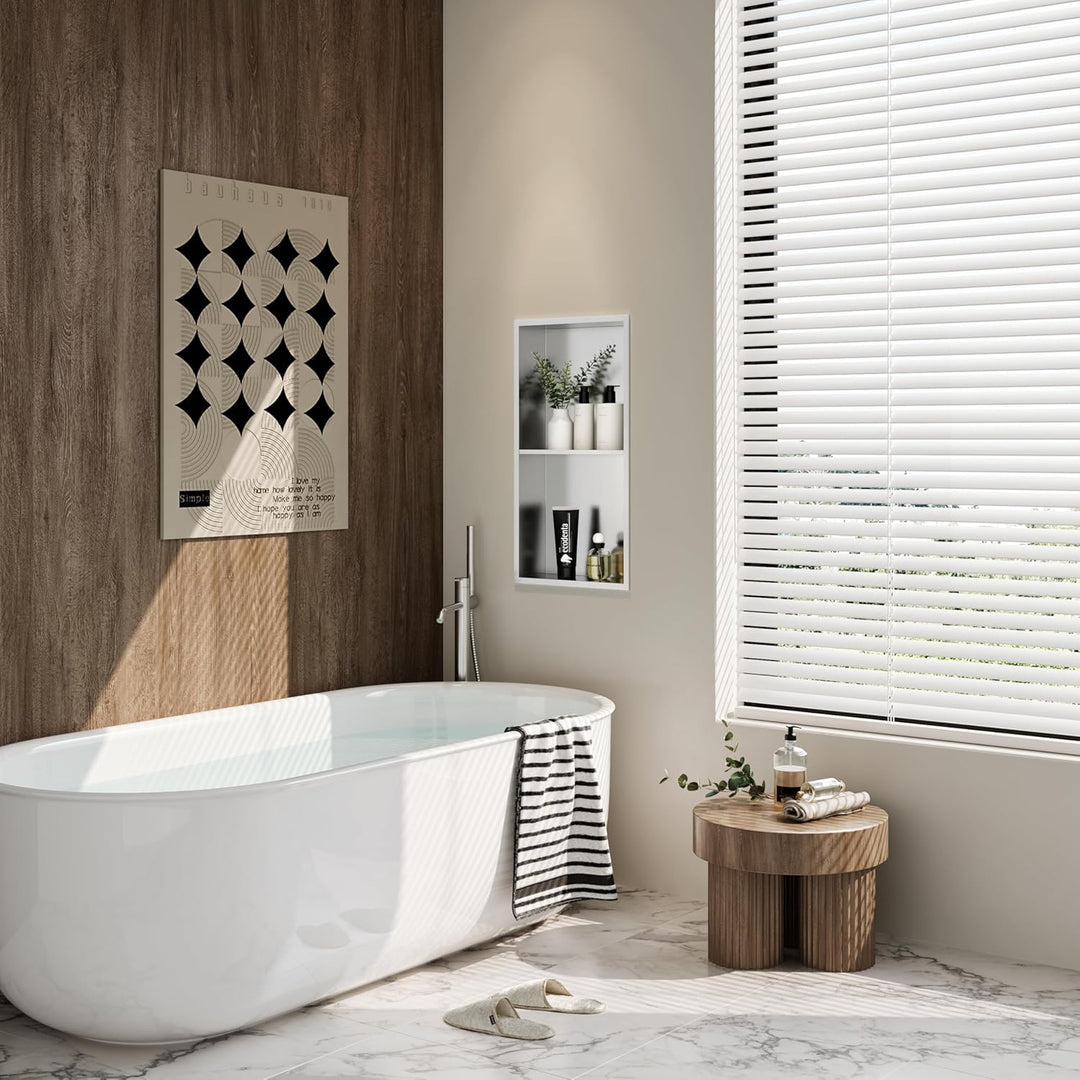 Neodrain Wandnische Dusche Edelstahl Duschnische Doppelregal für Badezimmer 60 x 30 cm, Doppelschich