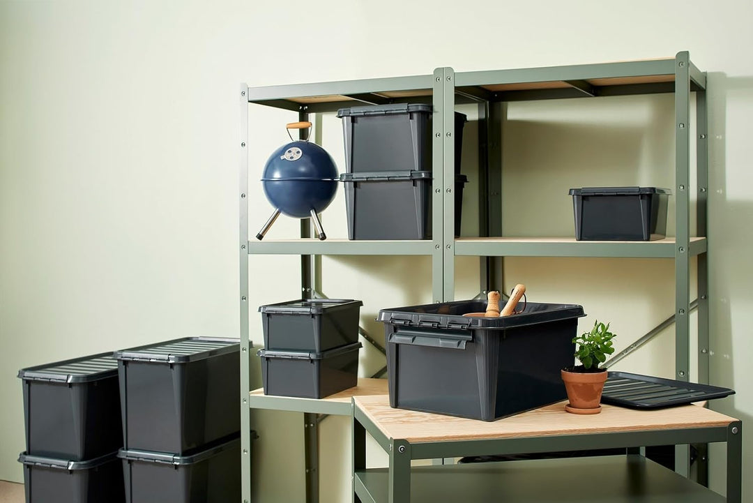 SmartStore - Recycled 31-6er Set Aufbewahrungsboxen - 100% recycelter Kunststoff - grau - 50x39x26cm