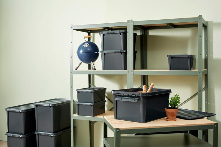 SmartStore - Recycled 31-6er Set Aufbewahrungsboxen - 100% recycelter Kunststoff - grau - 50x39x26cm