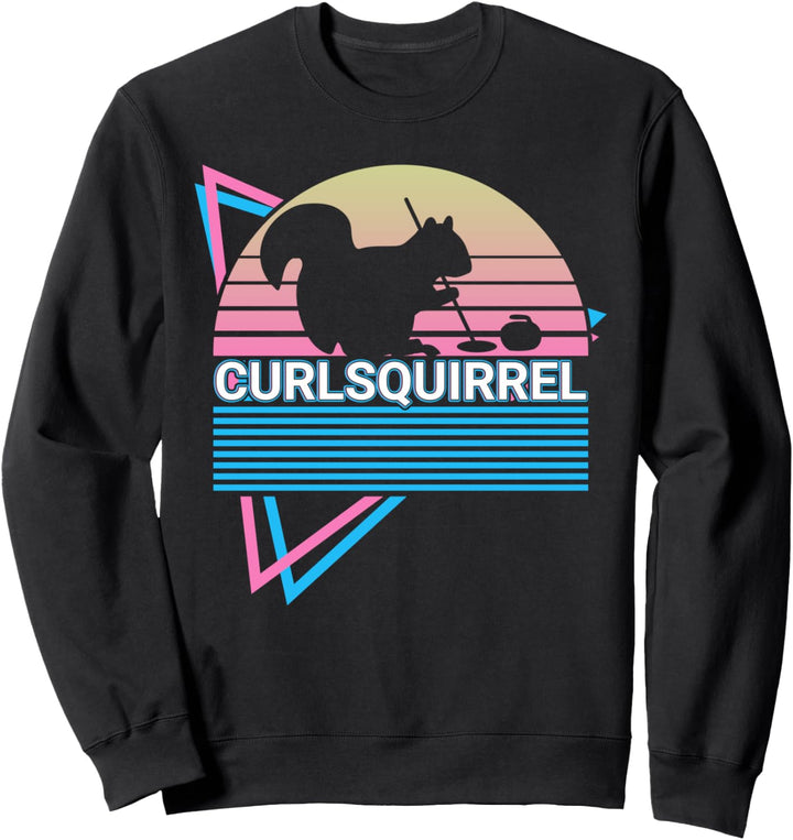 Curling Stone Curling Player Retro Curlsquicorn Sweatshirt