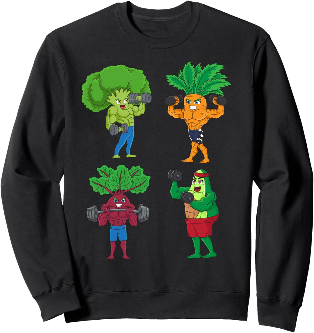 Gemüse Bodybuilding Fitness Vegan Bodybuilder Sweatshirt