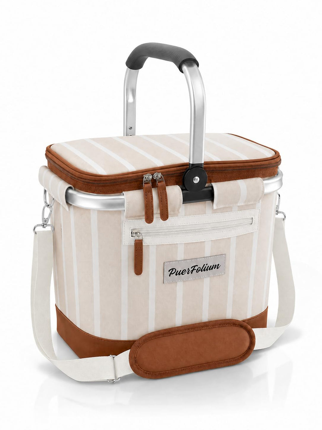 Kühltasche Einkaufskorb Kühlkorb 20L Faltbar Isoliert Thermo mit Deckel Reissverschluss Abnehmbarer