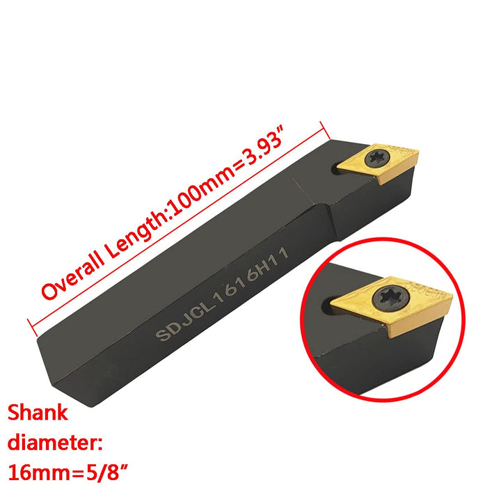 1,6 cm Bohrstange SDJCR1616H11 + SDJCL1616H11 Drehmaschine Aussendrehwerkzeughalter mit 10 Stück DCM
