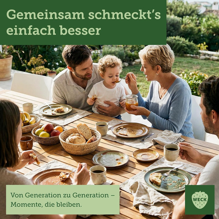 Weck Gläser 200ml – 12er Set mit Deckeln – Tulpenform – robuste, stapelbare Dessertgläser, Einkoch-