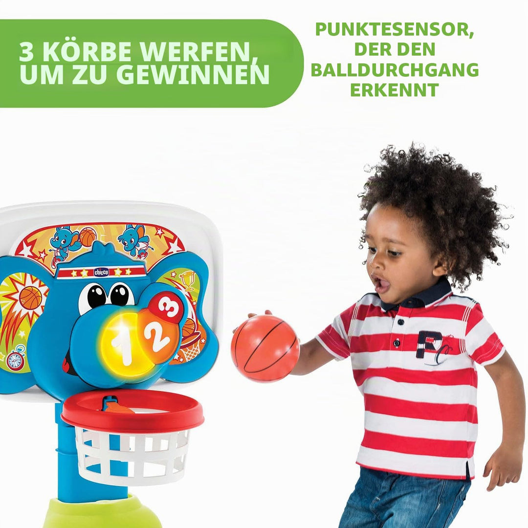 Chicco Basket League Elektronischer Basketballkorb Kinder, Mini Basketballkorb für Innen mit Geräusc