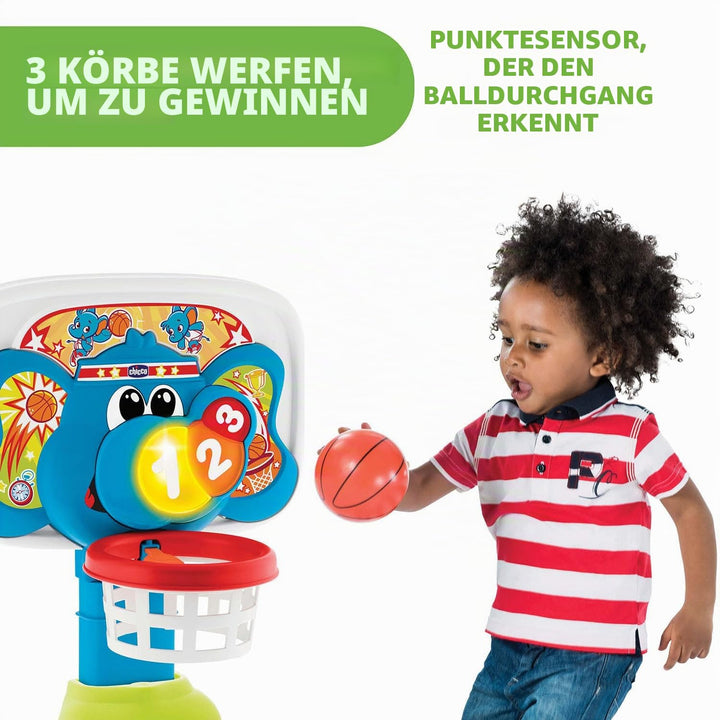 Chicco Basket League Elektronischer Basketballkorb Kinder, Mini Basketballkorb für Innen mit Geräusc