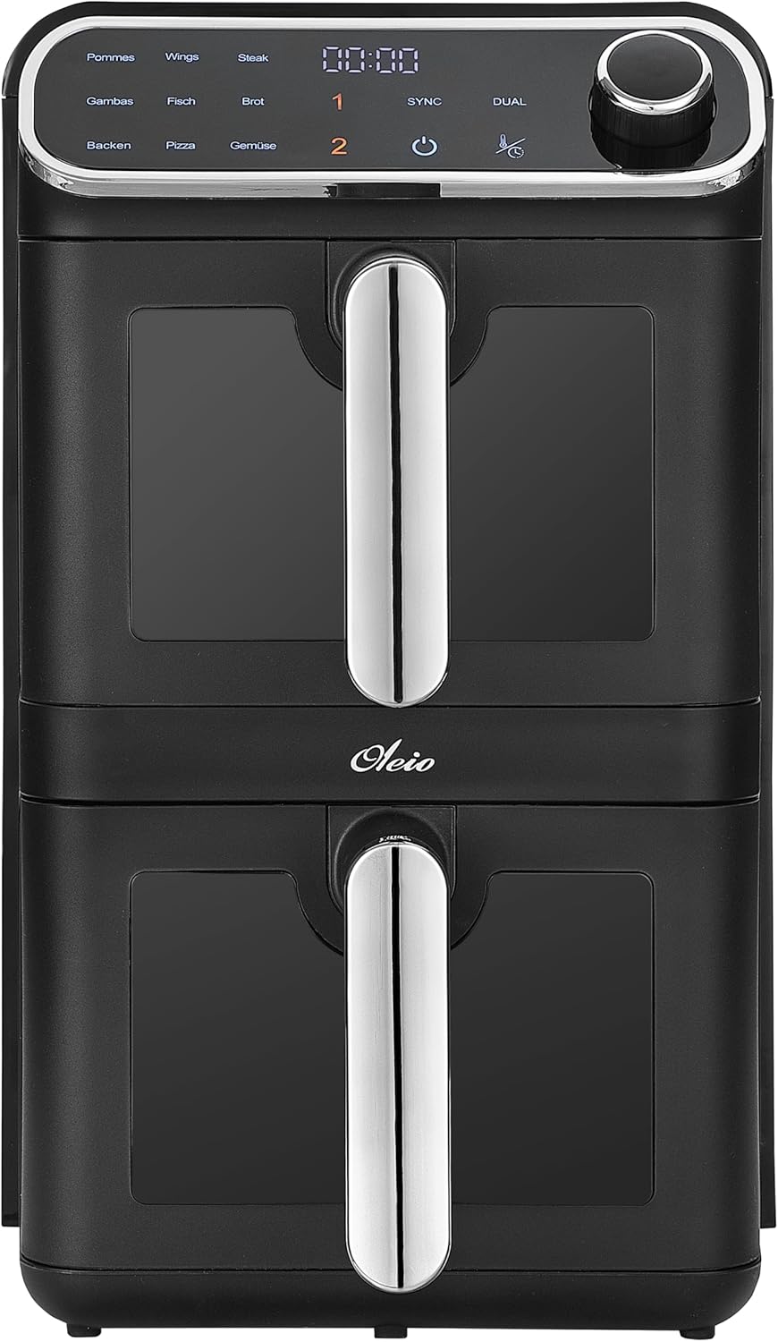 Maestro Airfryer Doppelkammer XXL Heissluftfritteuse 2 Kammern I 2460W - Heissluftfritteuse mit Glas