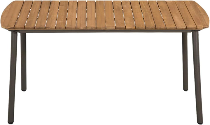 Tidyard Gartentish aus Massivholz und Stahl, 150 × 90 × 72 cm, Esstisch Holztisch Balkontisch 150 x