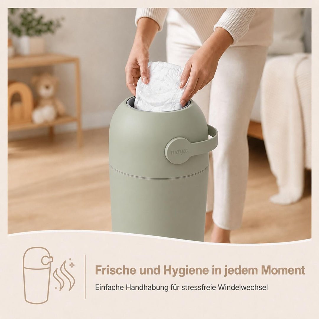 Set Magic Windeleimer Majestic &amp; Windel Blaubär | Diaper Keeper 12L mit Geruchsstop-System | bis zu