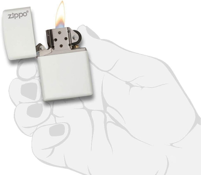 Zippo Feuerzeug 60001270 Log Benzinfeuerzeug, Messing, White Matte 1 - Pack, 1 - Pack