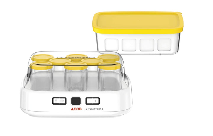 SEB Joghurtbereiter 2 mit LCD-Display, 2 automatische Programme, Joghurt, 8 Käsegefässe, 1 l, inkl.