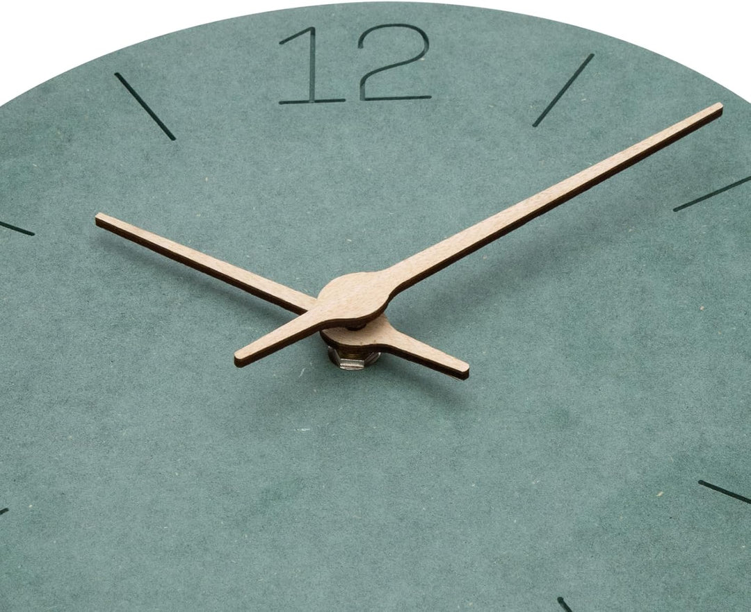 Warminn MDF Holz Wanduhr Ohne TickgeräUsche Lautlos Modern 30cm Quarz Gross Batterie Betriebene Wand