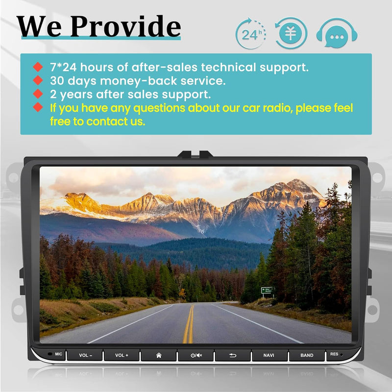 NHOPEEW 9 Zoll Double Din Autoradio für VW Golf Passat Polo EOS Octavia / Skoda / Seat , Android Tou