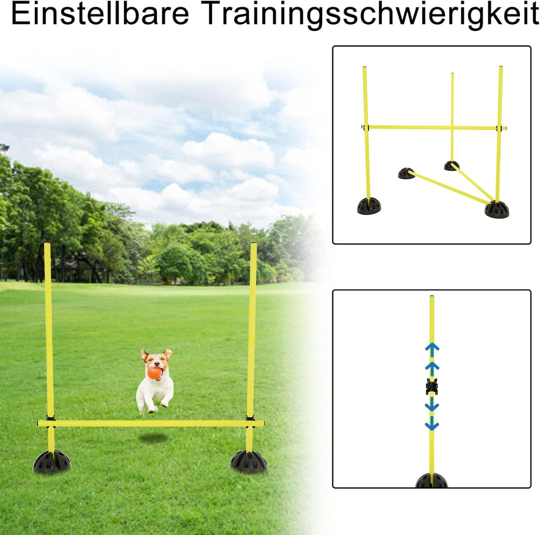 XMTECH Sprungstangen-Set Hürdenset, Trainingsstangen für konditionelles,Hindernisse Koordinationshür