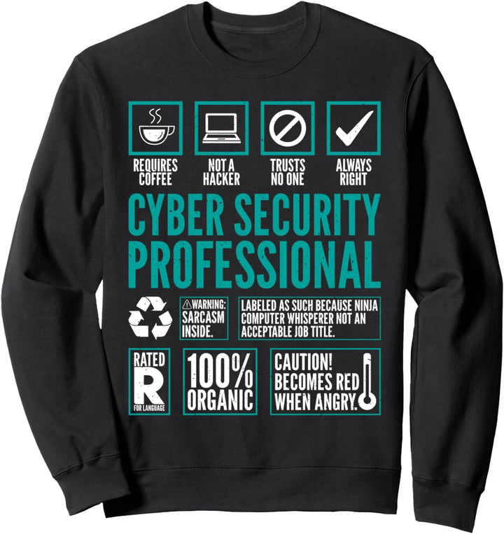 Cyber Security Professional Fakten Coding Hacker Grafik Sweatshirt