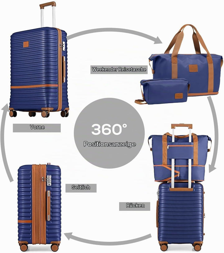 Joyway Koffer Reisekoffer von ABS Hartschalen Erweiterbar Trolley Kofferset mit TSA Schloss und 4 Ro