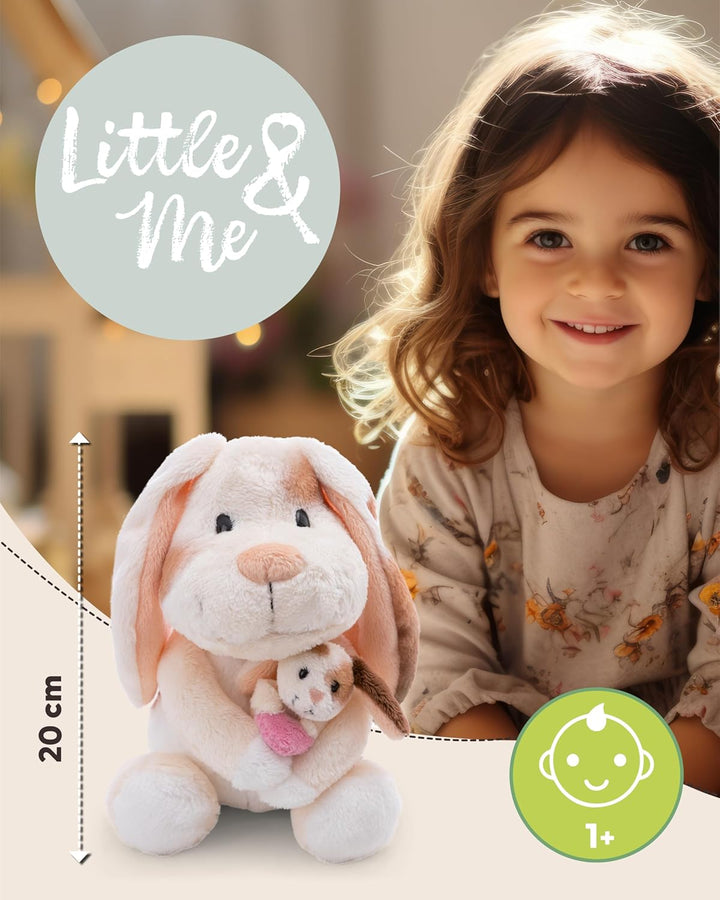 NICI Kuscheltier Hase 20cm mit Hasenkind 6cm - beige - Stofftier aus weichem Plüsch, niedliches Plüs